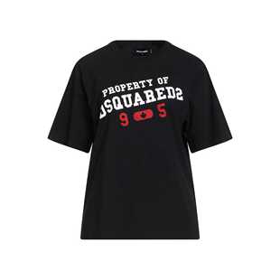 女士 二次方 香港直邮Dsquared2 black黑色 舒适时尚 T恤 1h可退