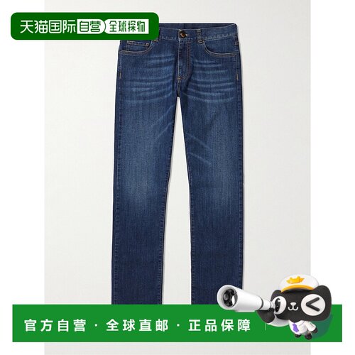 1h可退 香港直邮Canali 康钠丽 男士 修身直筒弹力牛仔牛仔裤 PD0