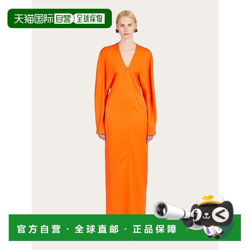 香港直邮Salvatore Ferragamo V领长袖连衣裙 13C954