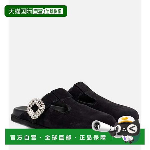 1h可退 香港直邮ROGER VIVIER 罗杰 维维亚 女士 Slidy Viv' 绒面