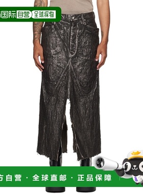 香港直邮Rick Owens 腰带袢牛仔半身裙 RU02E1330BZMT