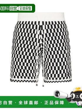 1h可退 香港直邮AMIRI 男士 棋盘格纹短裤 AMKNSH1035 black黑色