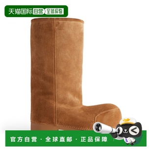 自营欧洲直邮Balenciaga巴黎世家 Alaska女士棕色logo标识高筒靴