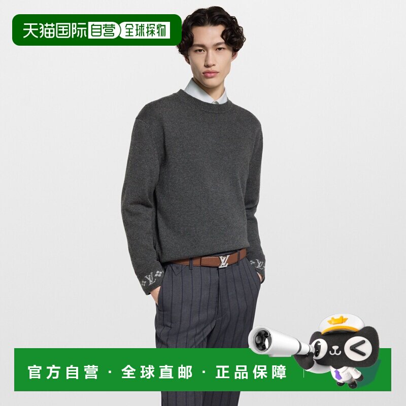 自营1h可退 欧洲直邮LV路易威登 男士牛皮logo扣环双面腰带情人节