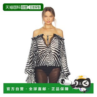 印花雪纺上衣 女士 P622C440A 蓝色情人 香港直邮Blumarine