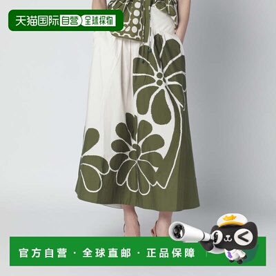 1h可退 香港直邮FARM RIO 女士 Palermo 长款绿色印花半身裙 3505