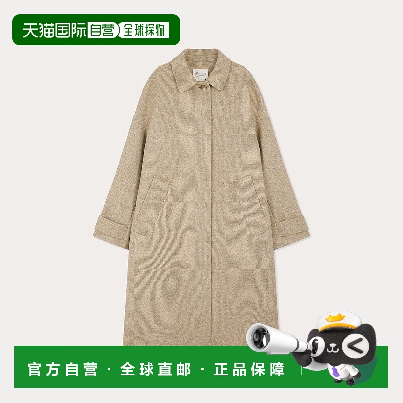 自营欧洲直邮Bonpoint小樱桃 Justina女士米灰色羊毛大衣