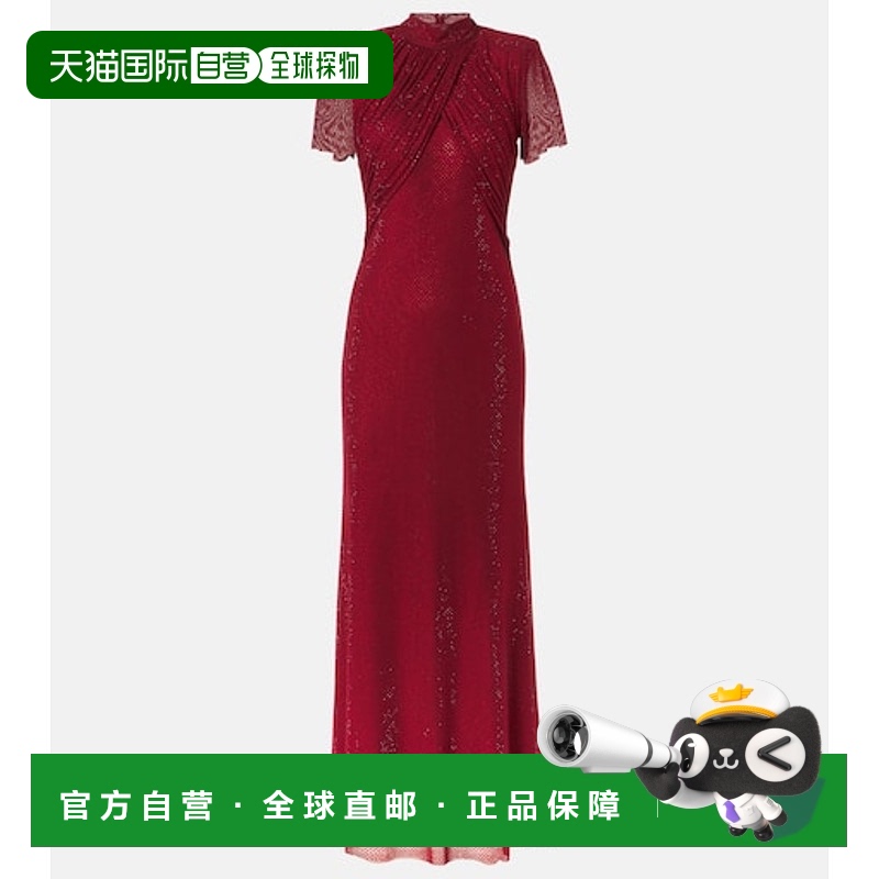香港直邮Self-Portrait 女士 精饰长款连衣裙 red红色 舒适时尚