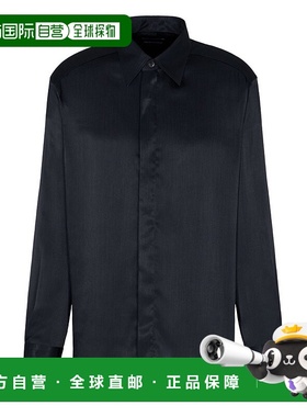 香港直邮Emporio Armani 安普里奥 阿玛尼 男士 黑色羊毛混纺衬衫