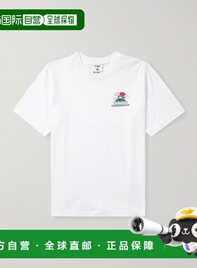 香港直邮Casablanca 男士 Montagne Ondulee 徽标印花棉针织T恤 M