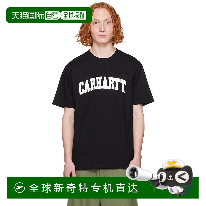 香港直邮Carhartt 卡哈特 男士 黑色 University Script T 恤 I02