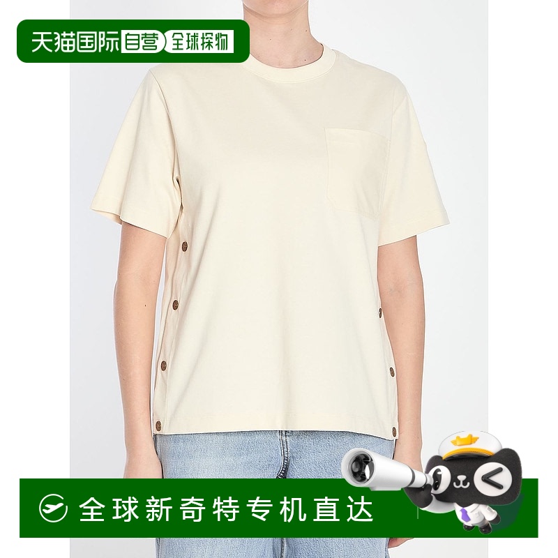1h可退 香港直邮Moncler 盟可睐 女士 侧边纽扣T恤 8C0002089A4U9