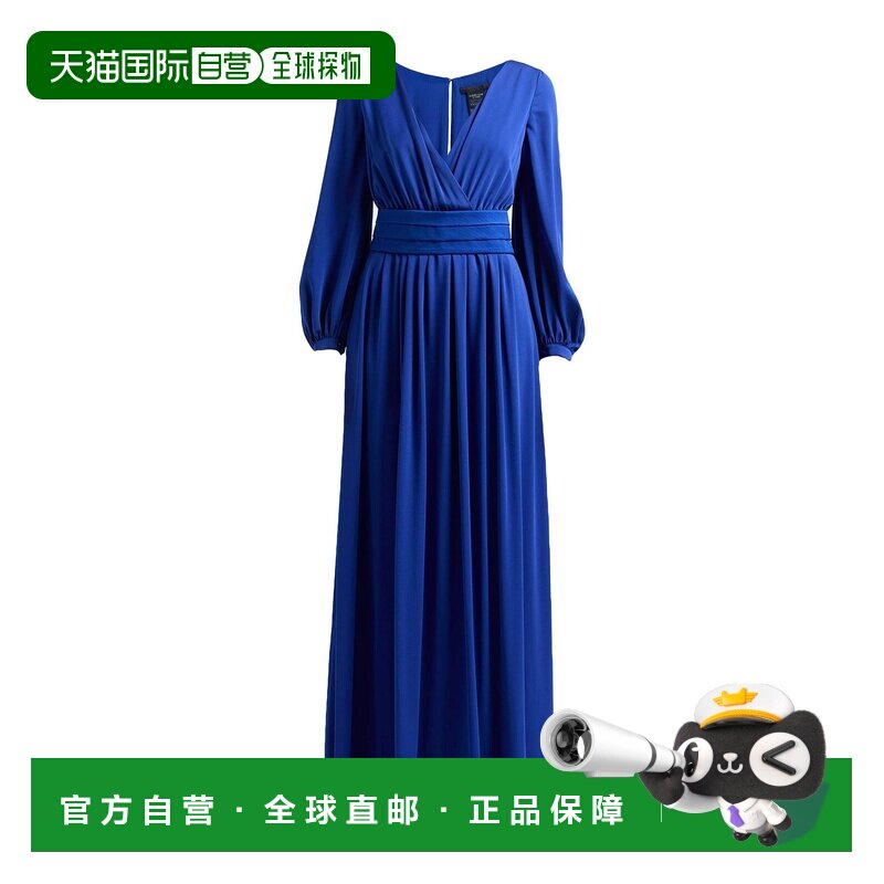 1h可退 香港直邮MaxMara 麦斯玛拉 女士 真丝连衣裙 blue蓝色 舒
