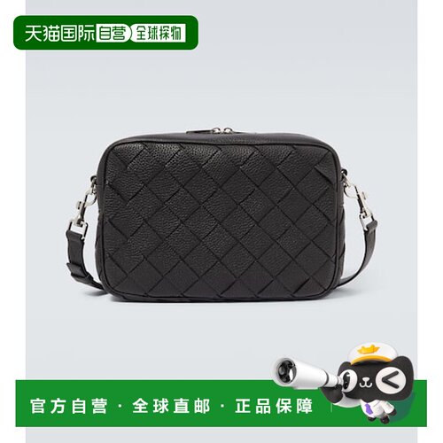 香港直邮Bottega Veneta 葆蝶家 男士 编织皮革数码相机袋斜挎包