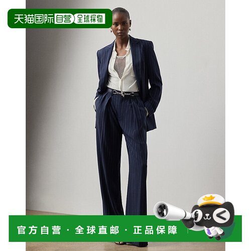 自营欧洲直邮Ralph Lauren拉夫劳伦 Jody女士海军蓝多色羊毛条纹