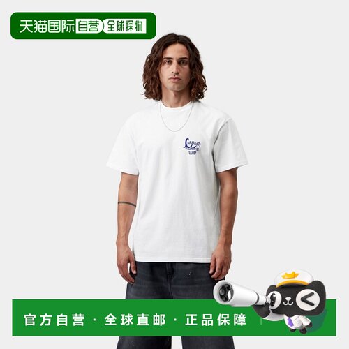 自营欧洲直邮Carhartt WIP Waves男士白色棉质印花短袖T恤