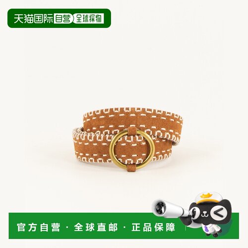 自营欧洲直邮Sessun思溯 Dity焦糖棕牛皮绒面革腰带