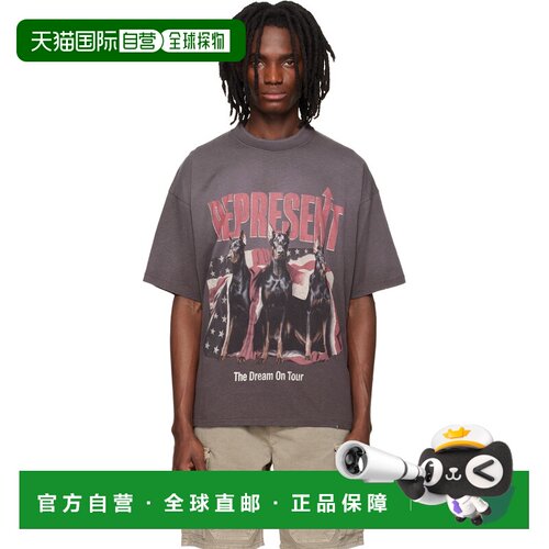 1h可退 香港直邮Represent 男士 棕色 Dream On Tour T恤 MLM1005