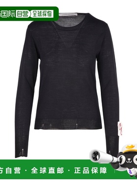 1h可退 香港直邮GOLDEN GOOSE 女士 黑色羊毛圆领套衫 GWP00952P0