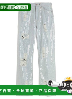 香港直邮Palm Angels 棕榈天使 女士 直筒裤 blue蓝色 舒适时尚