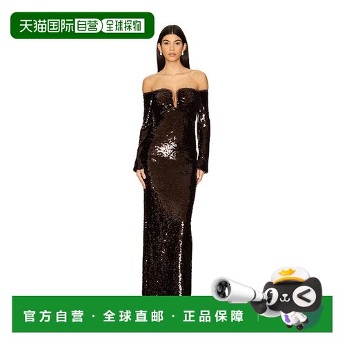 香港直邮Self-Portrait 女士 珠片露肩长款连衣裙【付后1h可退】