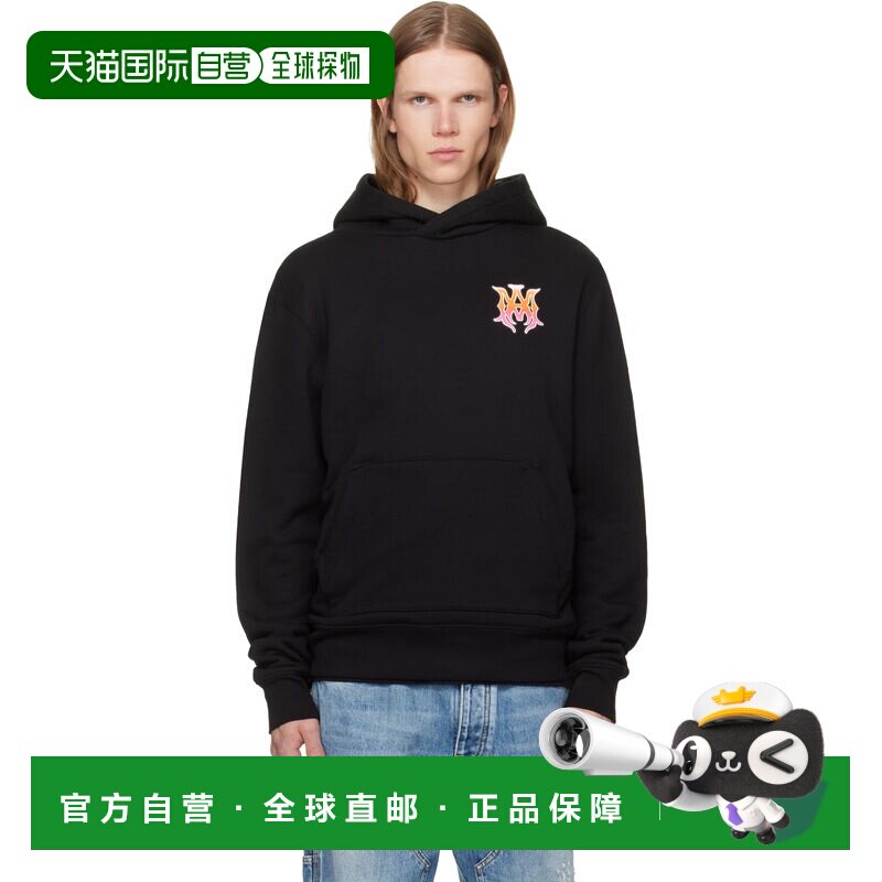 香港直邮AMIRI 男士 黑色 MA Surf Reg 连帽衫 AMTOJR1169