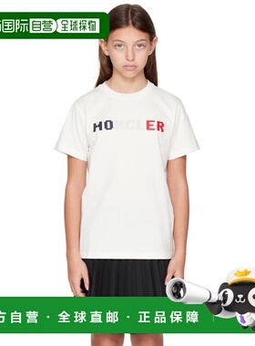 1h可退 香港直邮Moncler 盟可睐 女童 白色印花儿童 T 恤童装 954