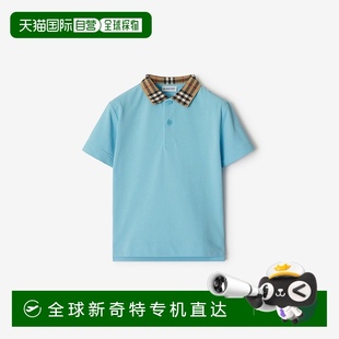 衫 欧洲直邮Burberry Polo 2025新品 博柏利 格纹衣领棉质