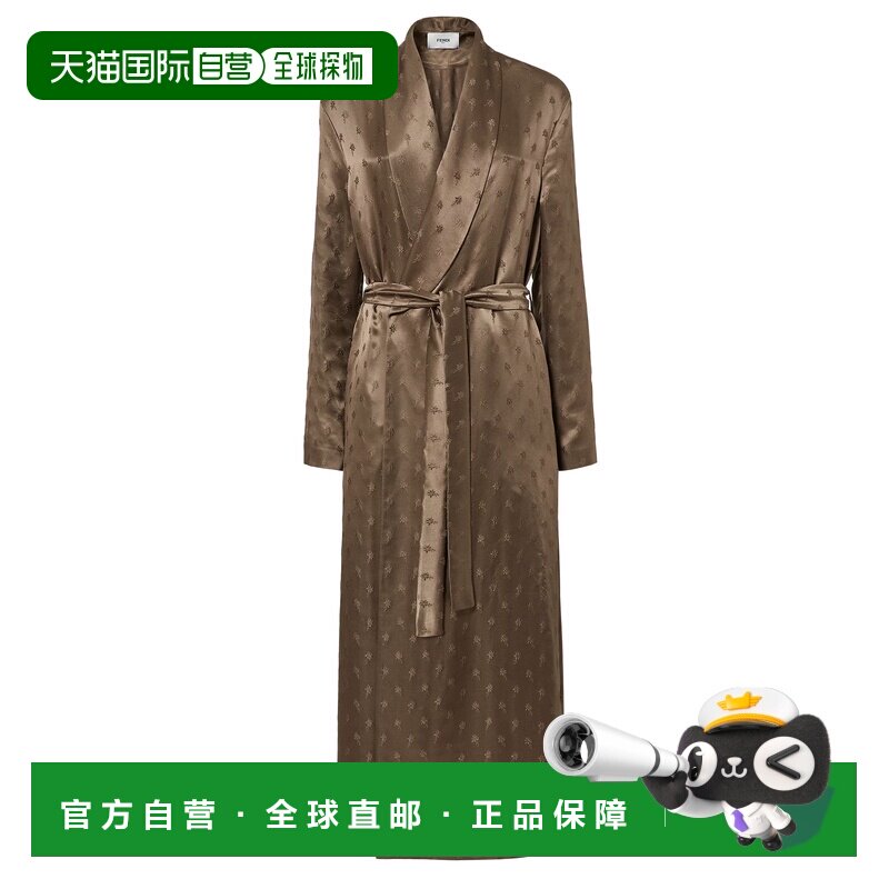 欧洲直邮FENDI 女士外套 FF6126AQ3OF1RXG SS2025 棕色 长袖大衣