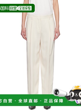 1h可退 香港直邮toteme 女士 灰白色 Double-Pleat Fluid 长裤 25