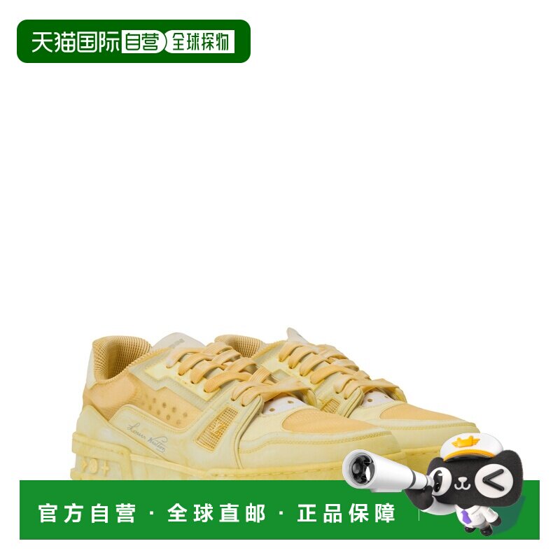 自营欧洲直邮LV路易威登 男士黄色混合材质LV Trainer运动鞋