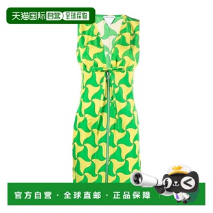 Veneta 香港直邮Bottega 粘胶丝混纺波浪三角印花 99新未使用