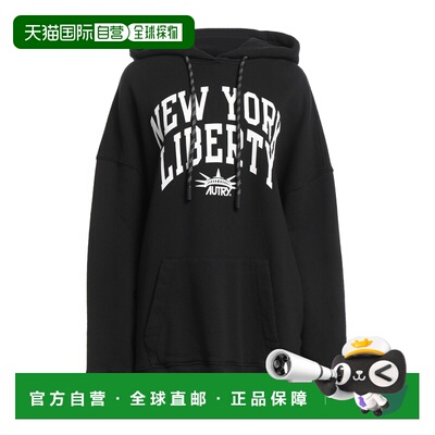 1h可退 香港直邮AUTRY 女士 连帽运动衫 black黑色 舒适时尚