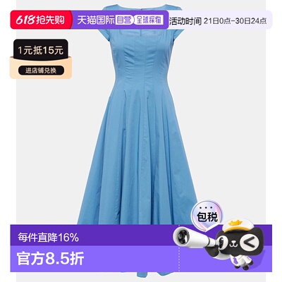 1h可退 香港直邮Staud 女士 Wells 棉质中长连衣裙 001405吊带