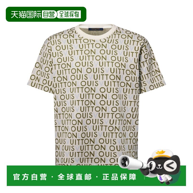 自营欧洲直邮LV路易威登 男士多色有机棉提花短袖圆领T恤