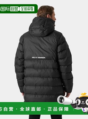 自营欧洲直邮Helly Hansen 男士黑色聚酯Oslo蓬松派克大衣