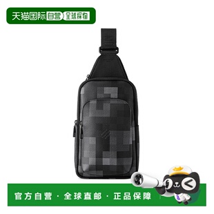 自营1h可退 欧洲直邮LV/路易威登 Avenue Slingbag男士黑色帆布斜