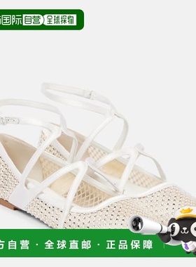 香港直邮Jimmy Choo 周仰杰 女士 Astoria 精饰网纱芭蕾舞鞋单鞋