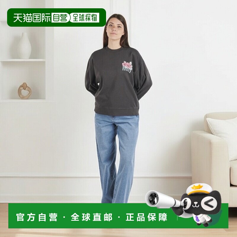 欧洲直邮Roxy衣服女套头运动衫卫衣灰色LINEUP TERRY