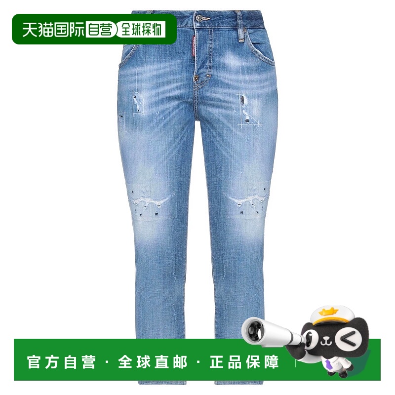 1h可退 香港直邮Dsquared2 二次方 女士 牛仔长裤 blue蓝色 舒适