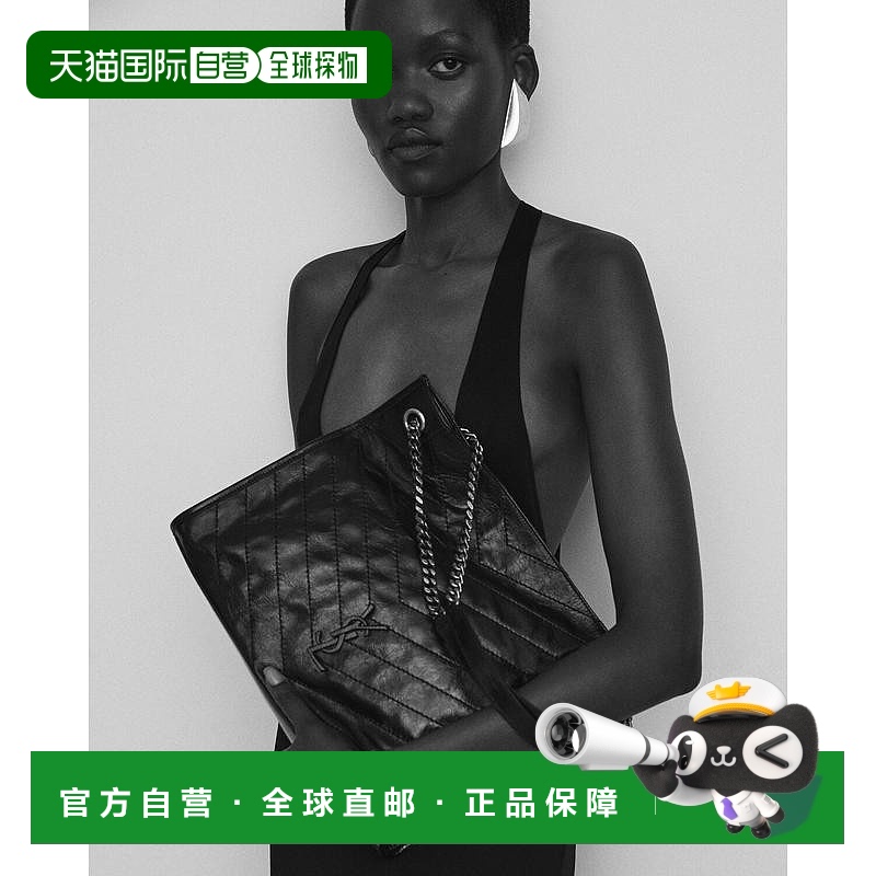 自营欧洲直邮YSL圣罗兰 NIKI系列女士黑色牛皮革单肩包新款