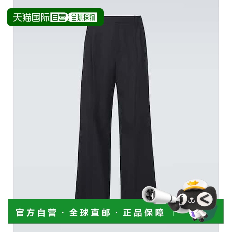 1h可退 香港直邮Saint Laurent 圣罗兰 男士 高腰羊毛阔腿裤