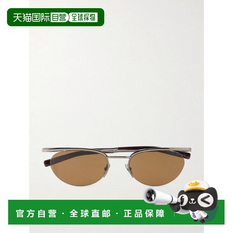 美国直邮Saint Laurent 圣罗兰 男士 圆框镀银太阳眼镜 SL862003