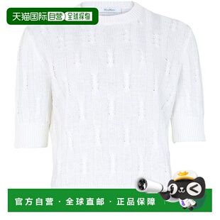 针织衫 自营欧洲直邮MAXMARA麦丝玛拉 Album女士白色亚麻圆领短袖