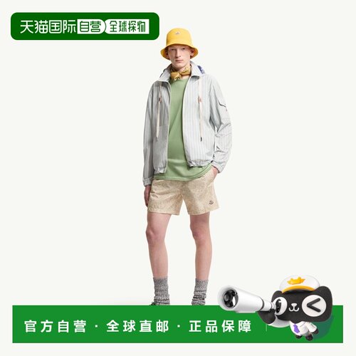 自营欧洲直邮MONCLER盟可睐 Havas男士浅蓝色棉质条纹连帽衬衫
