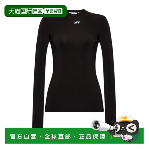 香港直邮OFF-WHITE 女士T恤 2FB00647TW003 AW2026 黑色 长袖T恤