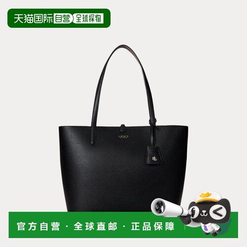 自营欧洲直邮Ralph Lauren拉夫劳伦 女士黑色人造革中号可翻转手