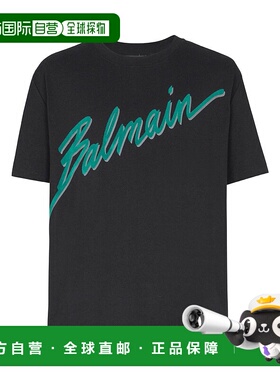 1h可退 香港直邮Balmain 巴尔曼 男士 Letter 植绒 T 恤 FH1EG000