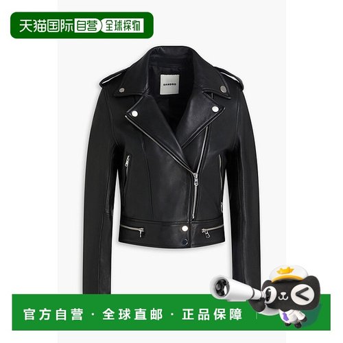 1h可退 香港直邮Sandro 女士 皮革骑士夹克 SFPVE00256NOIR