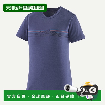 自营欧洲直邮PATAGONIA 女士紫色羊毛/聚酯纤维短袖T恤